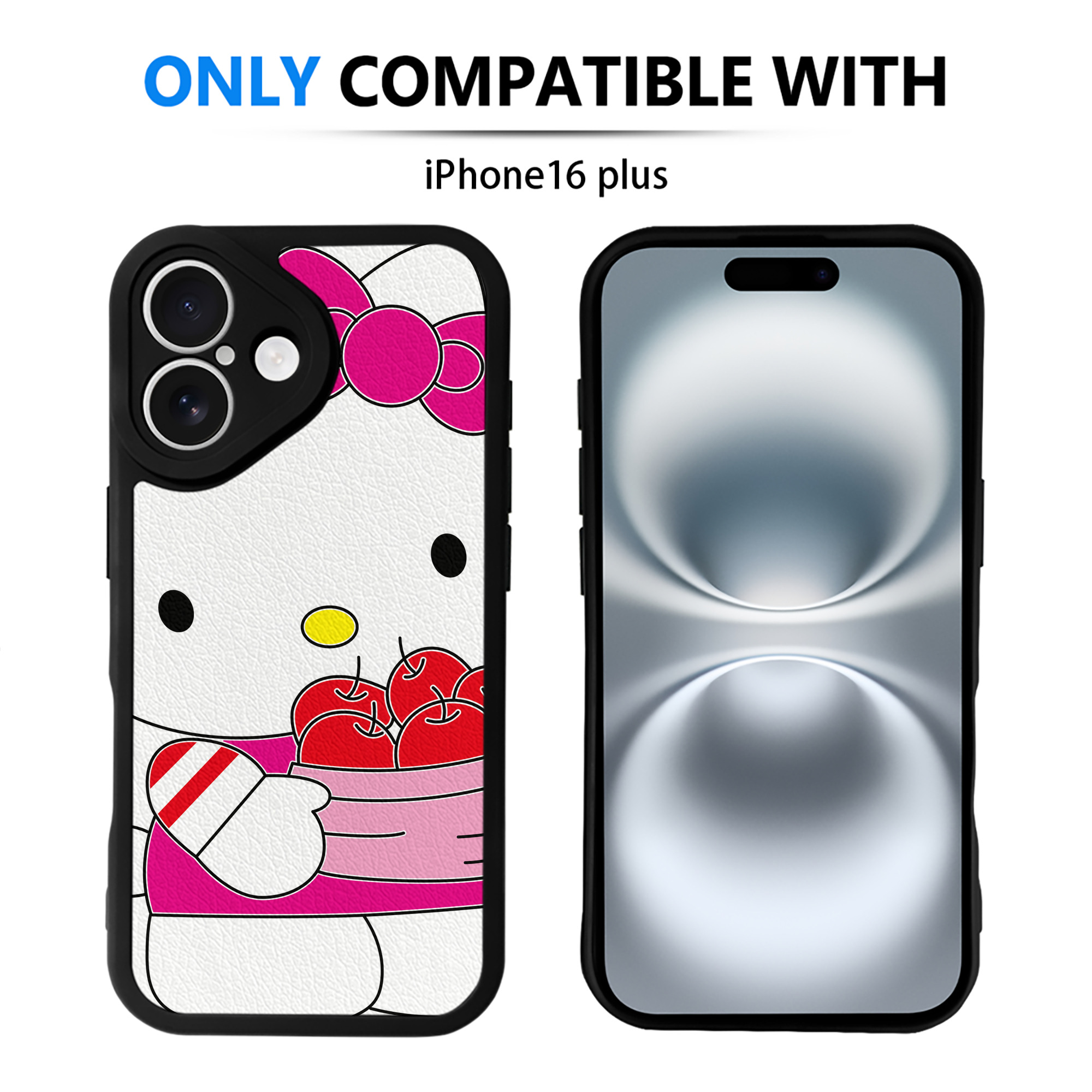 （画像用） Hello Kitty ハローキティ 【iPhone 16シリーズ対応】シリコンスマホケース（レザー調） 材質：シリコン